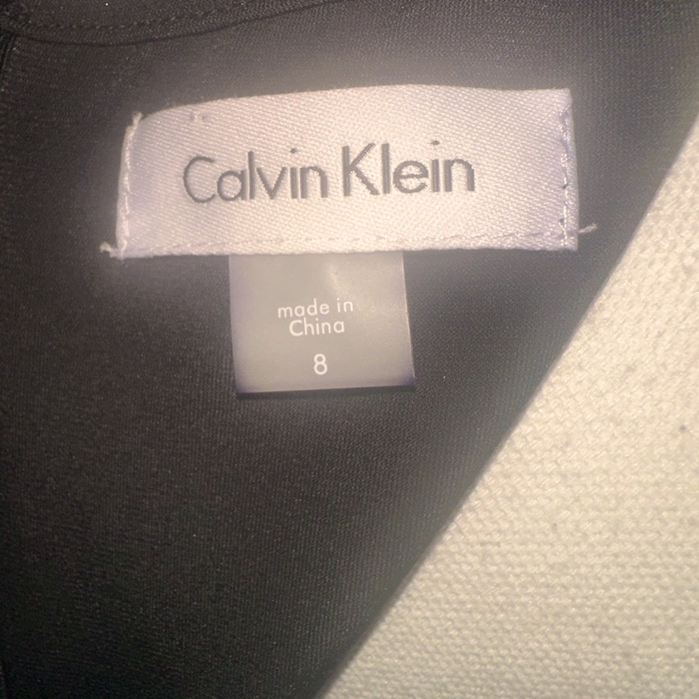 Calvin Klein Dress Womens 10 Cold Shoulder Long Sleeve Black Zip ~ EUC - Picture 5 of 6